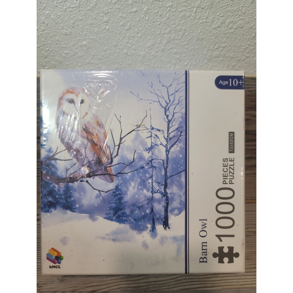 hNCL Barn Owl Winter Snow 1000 Piece Puzzle Age 10+ NIB